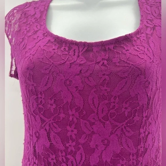 Red Camel Grape Square Neck Midi Lace Size M - Picture 5 of 11